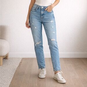 Good American Good Classic Stretch Jeans Womens 6 28 High Rise Distressed